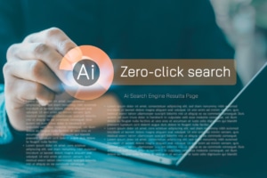 Business owner reviewing declining website traffic analytics caused by zero-click searches