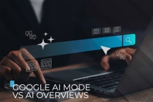 AI Mode optimization (complex B2B services) versus AI Overviews optimization (immediate purchase decisions), with timeline expectations and ROI projections for each strategy